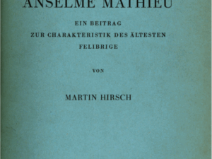 Anselme Mathieu. Ein Beitrag zur Charakteristik des ältesten Felibrige