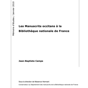 Les manuscrits occitans à la Bibliothèque nationale de France