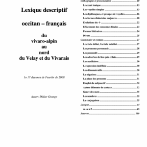 Lexique Descriptif occitan-français
