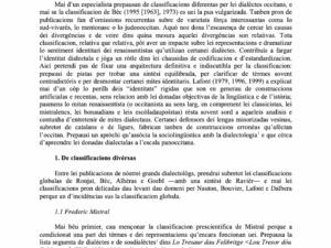 Classificacion dei dialèctes occitans