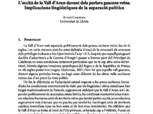 L’occità de la Vall d’Aran davant dels parlars gascons veïns