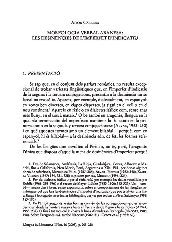 Morfologia verbal aranesa