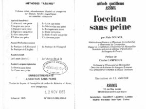 L'Occitan Sans Peine (Methode quotidienne Assimil)