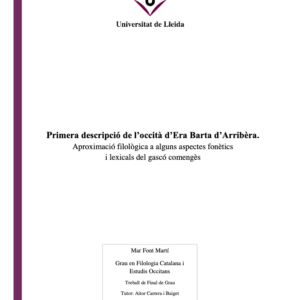 Primera descripció de l’occità d’Era Barta d’Arribèra
