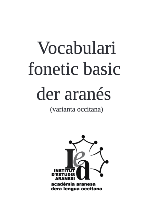 Vocabulari fonetic der aranés